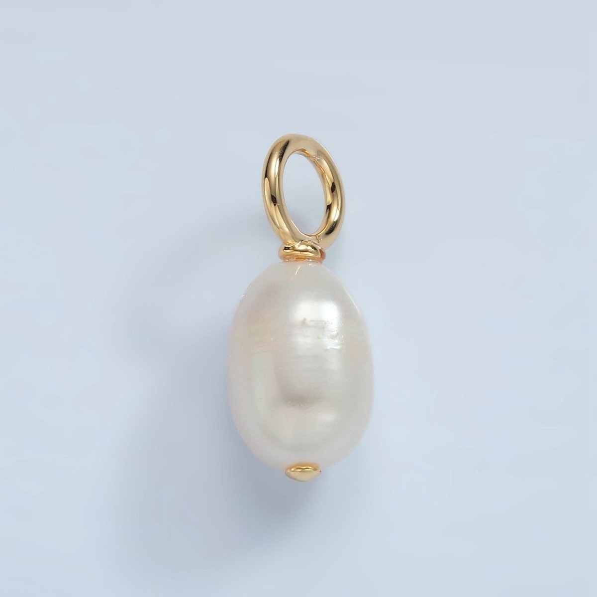 16K Gold Filled 20mm White Freshwater Pearl Drop Pendant | P1862