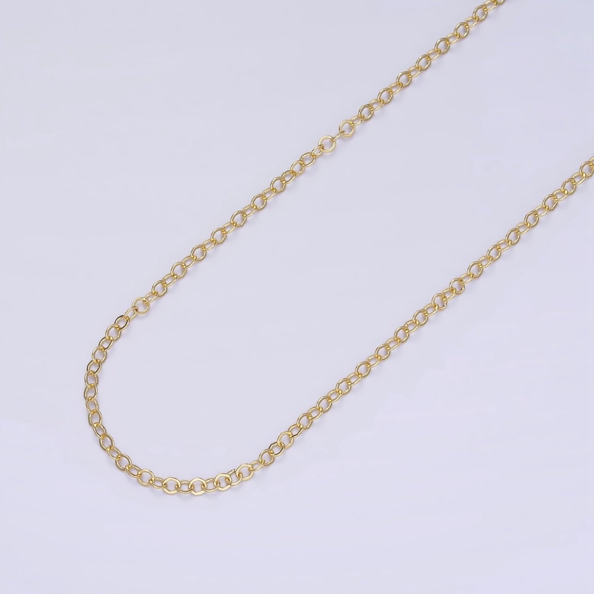 16K Gold Filled 2.5mm Cable Unfinished Chain by Yard | ROLL-408