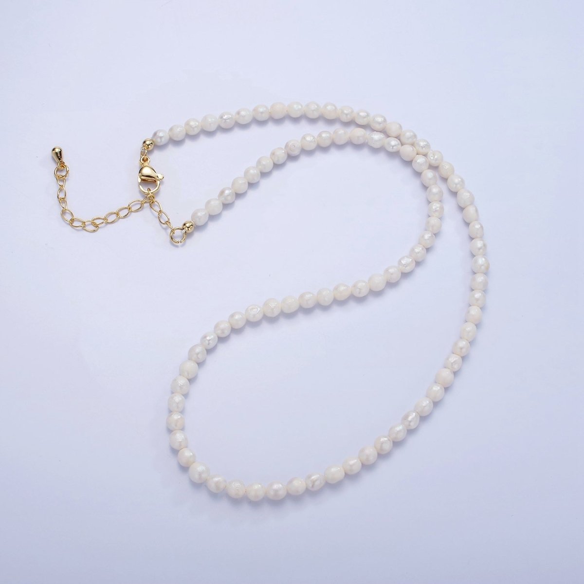 16K Gold Filled 4mm Freshwater Pearl 18 Inch Necklace w. Extender | WA-2499