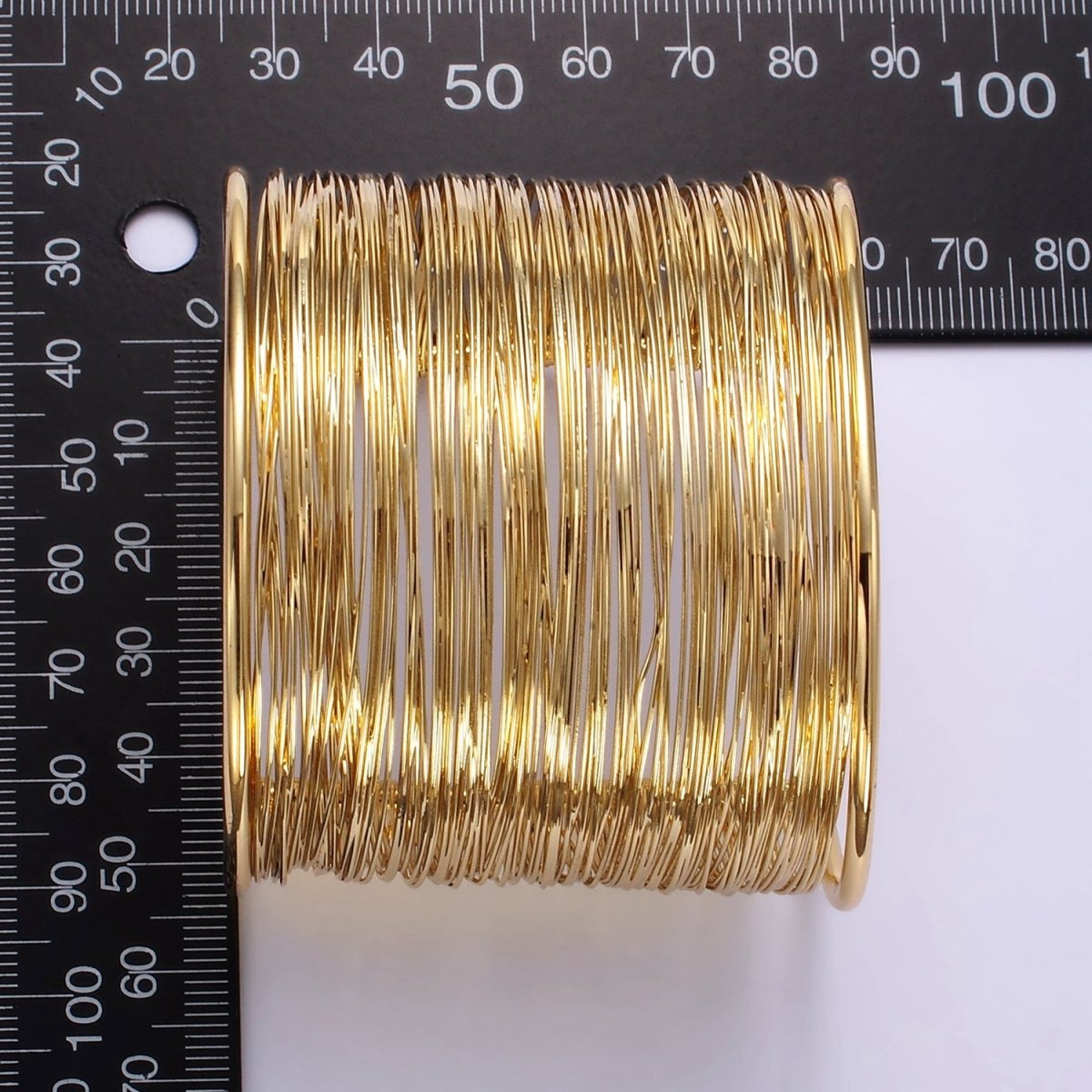 16K Gold Filled 50mm Wide Multiple Wire Cuff Bracelet | WA-2522