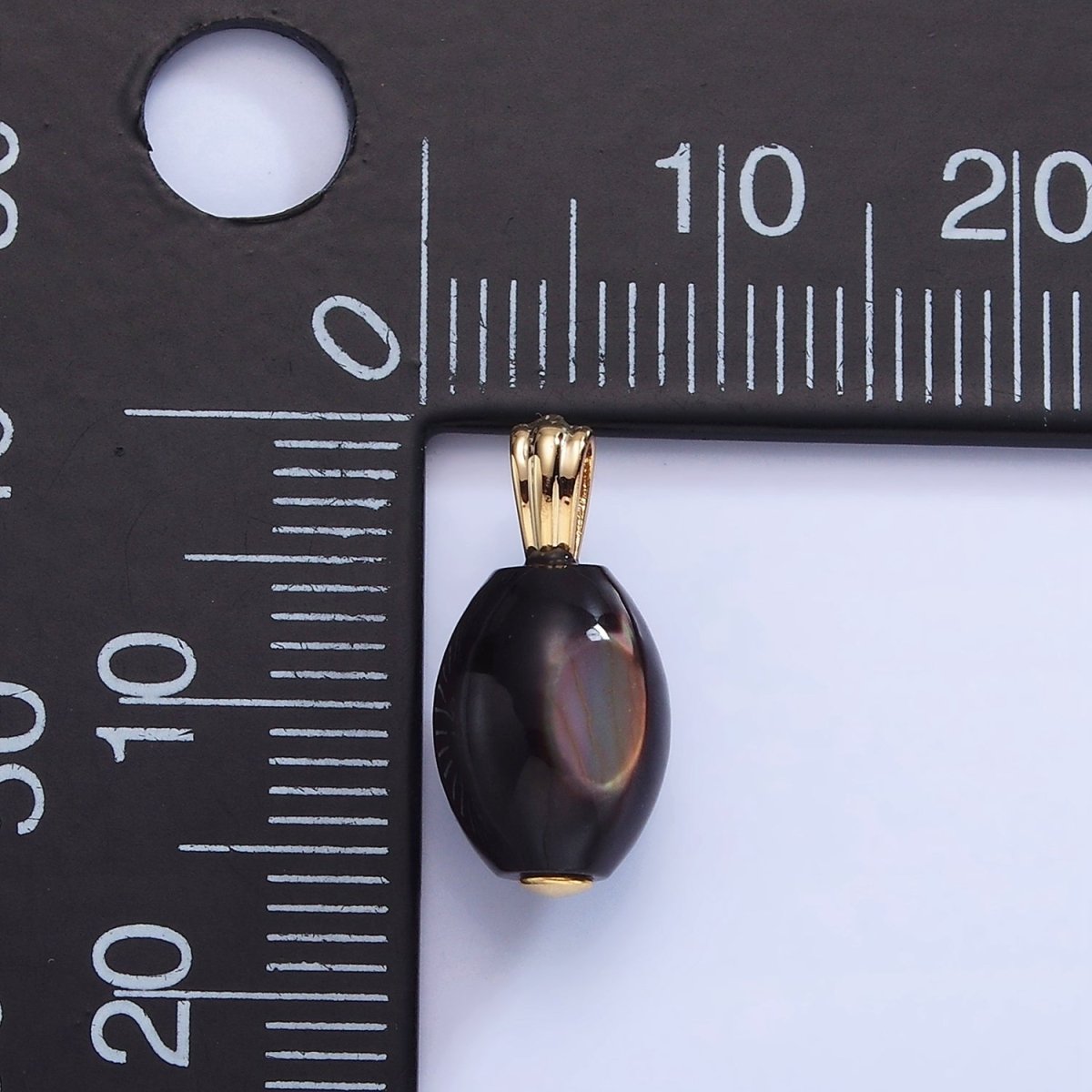 16K Gold Filled Black Tahitian Shell Pearl Sphere Pendant | P1579