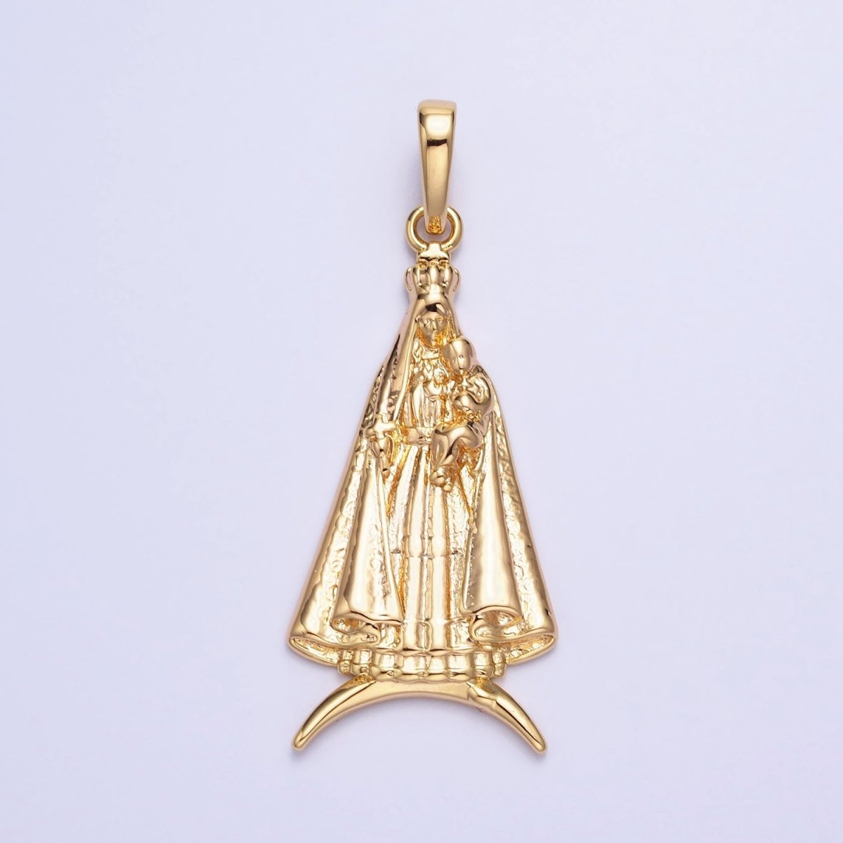 16K Gold Filled Catholic Cape "Nossa Senhora Aparecida" Pendant in Gold & Silver | AA176 AA177