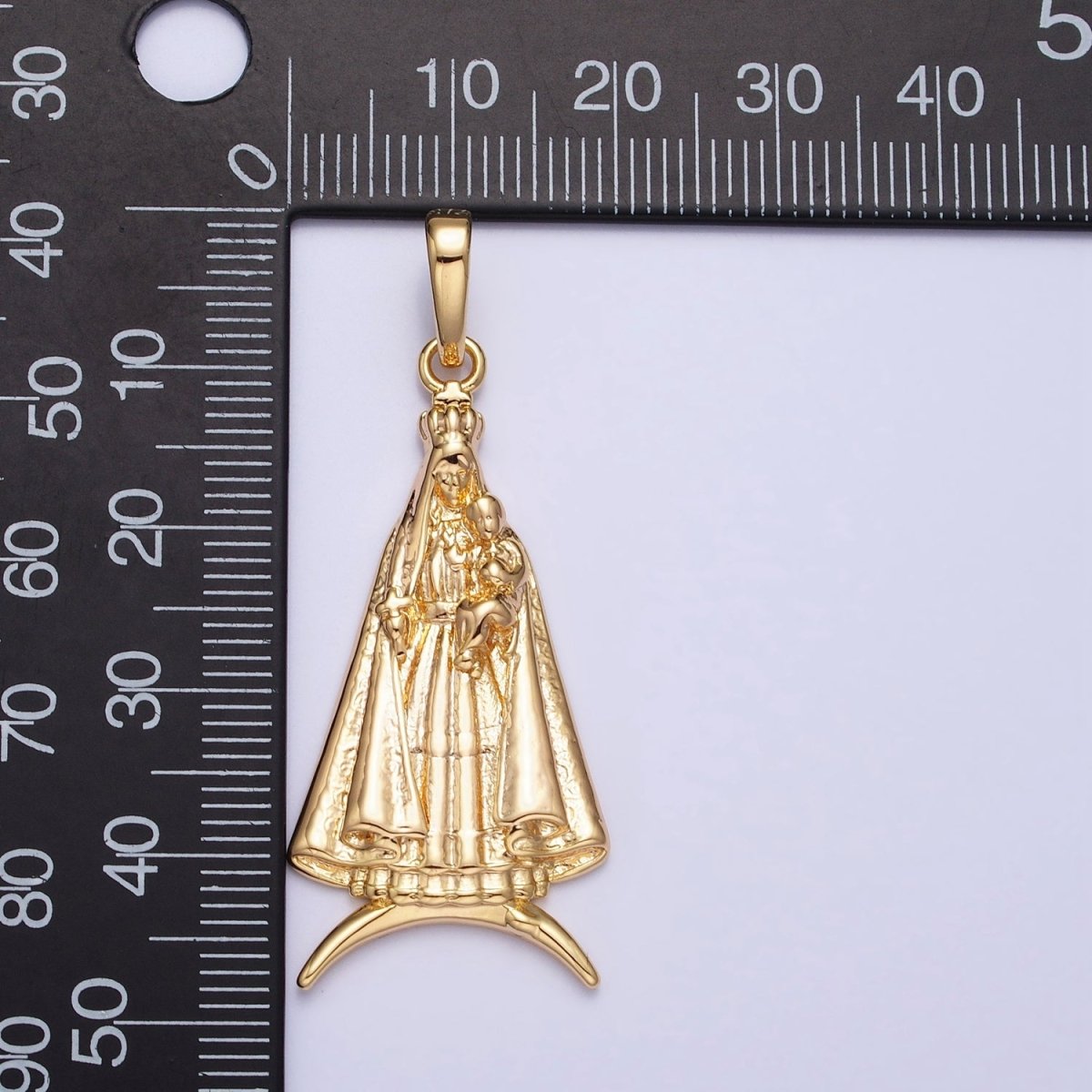16K Gold Filled Catholic Cape "Nossa Senhora Aparecida" Pendant in Gold & Silver | AA176 AA177