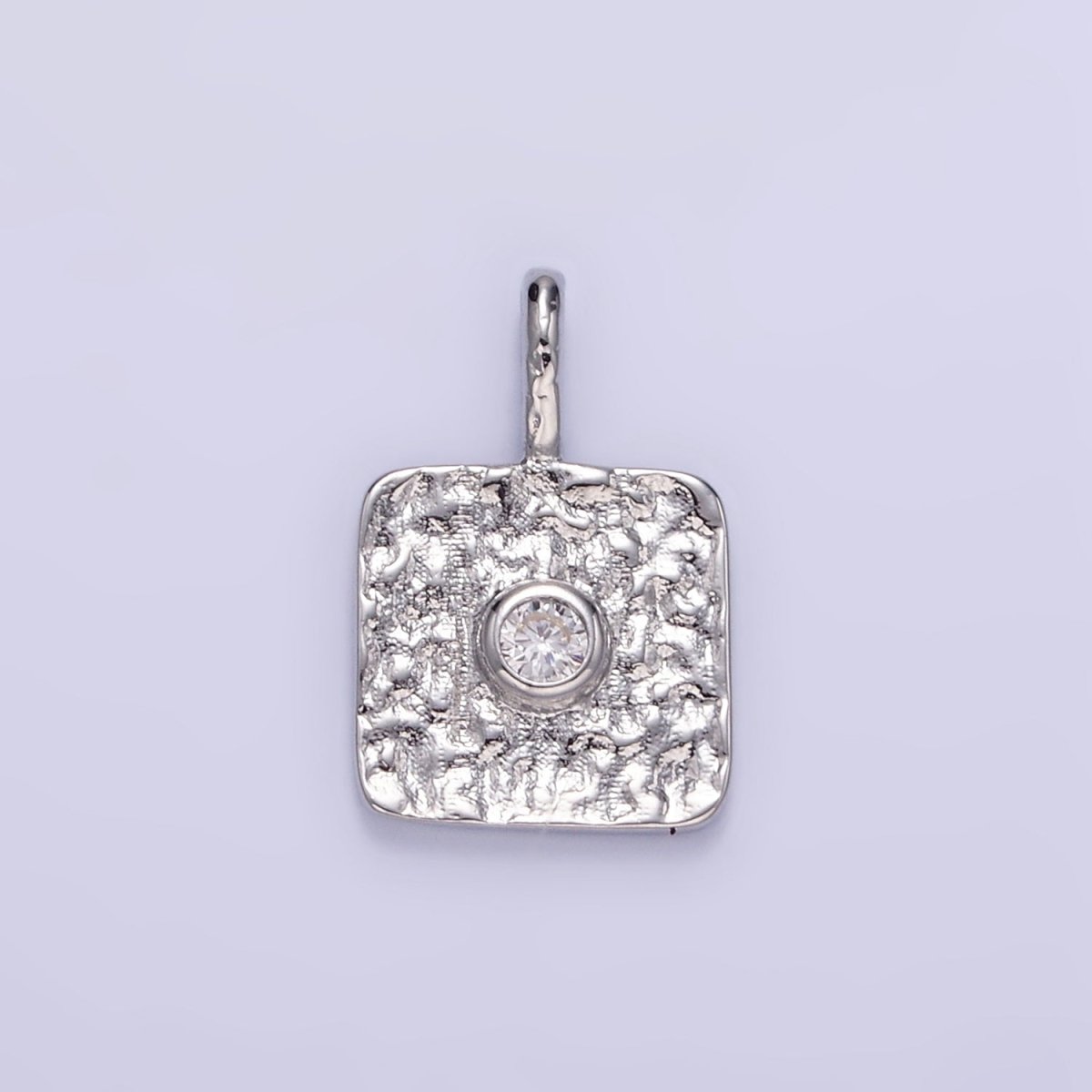 16K Gold Filled CZ Geometric Square Pendant in Gold & Silver | H886