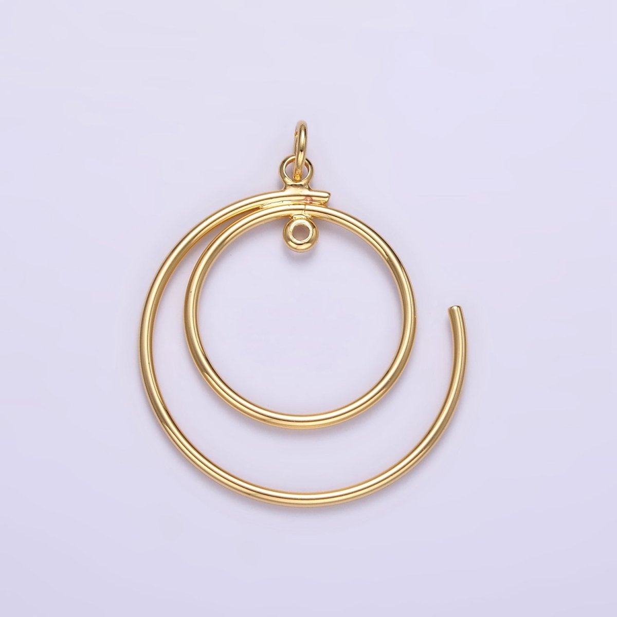 16K Gold Filled Double Circular Band Charm | D460