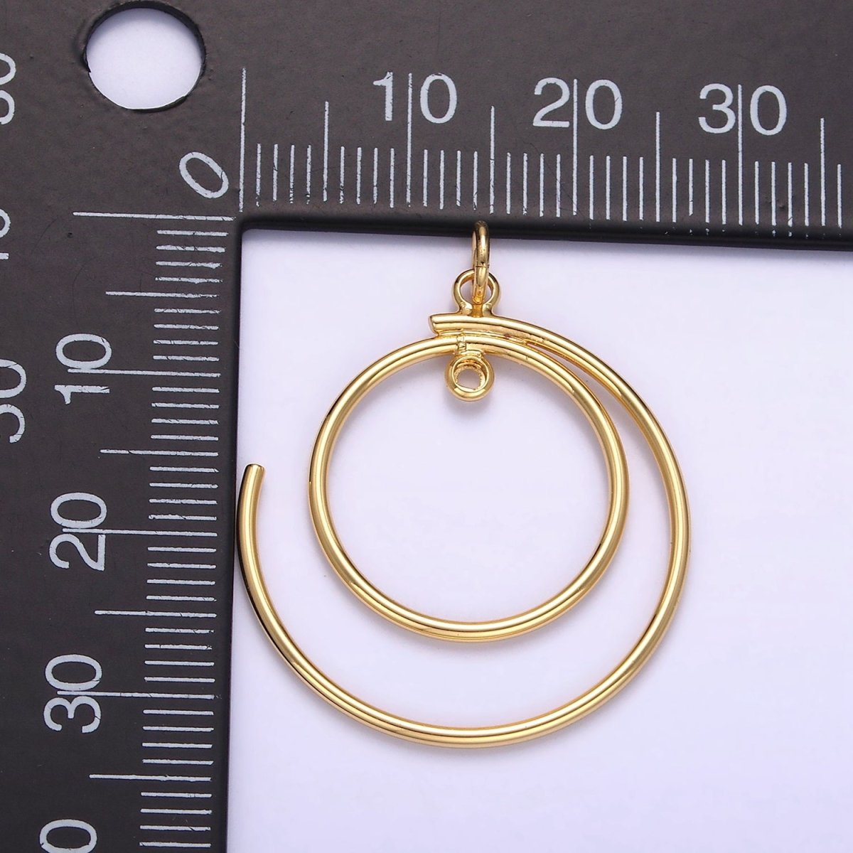 16K Gold Filled Double Circular Band Charm | D460