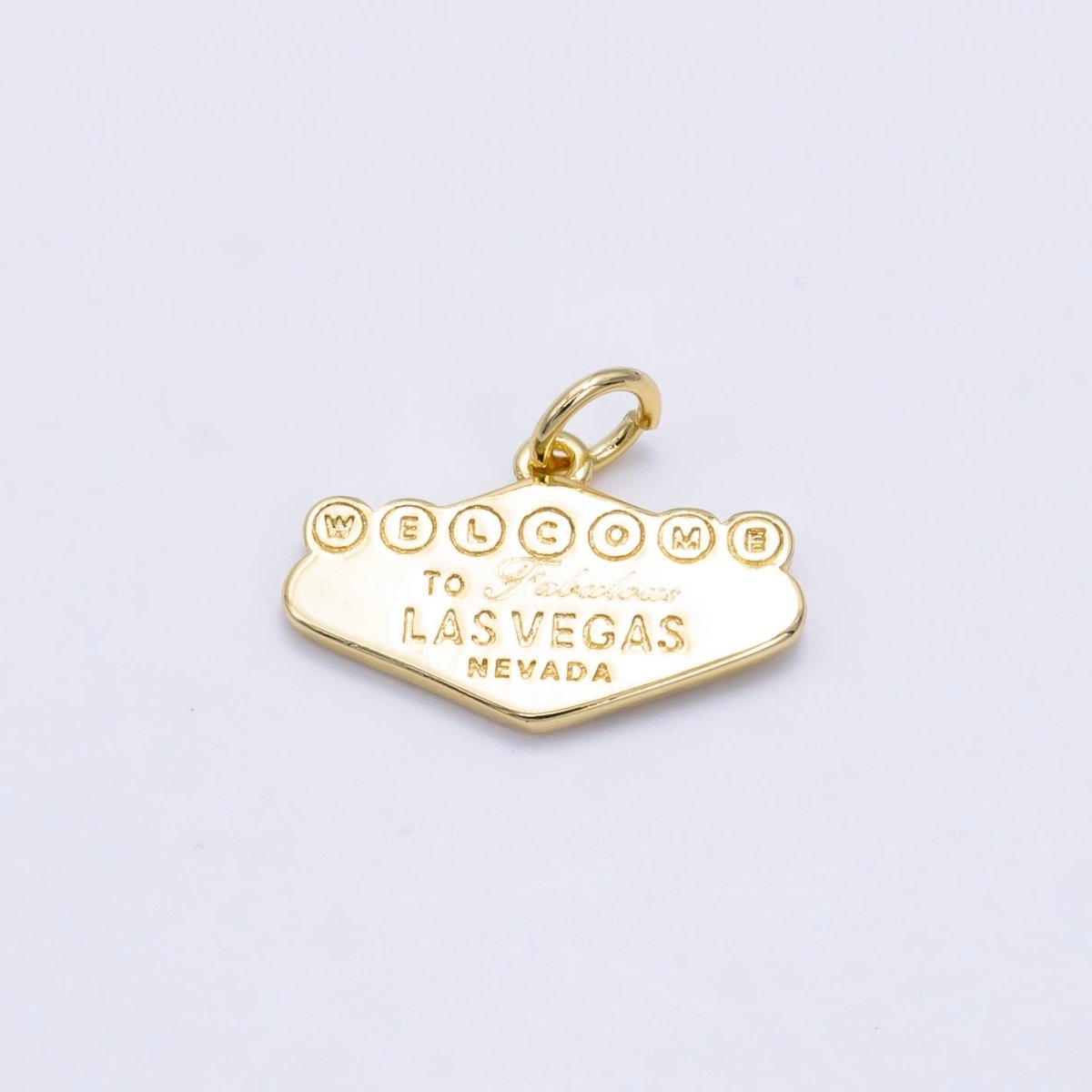 16K Gold Filled "Las Vegas" Sign Engraved Mini Charm in Gold & Silver | X802