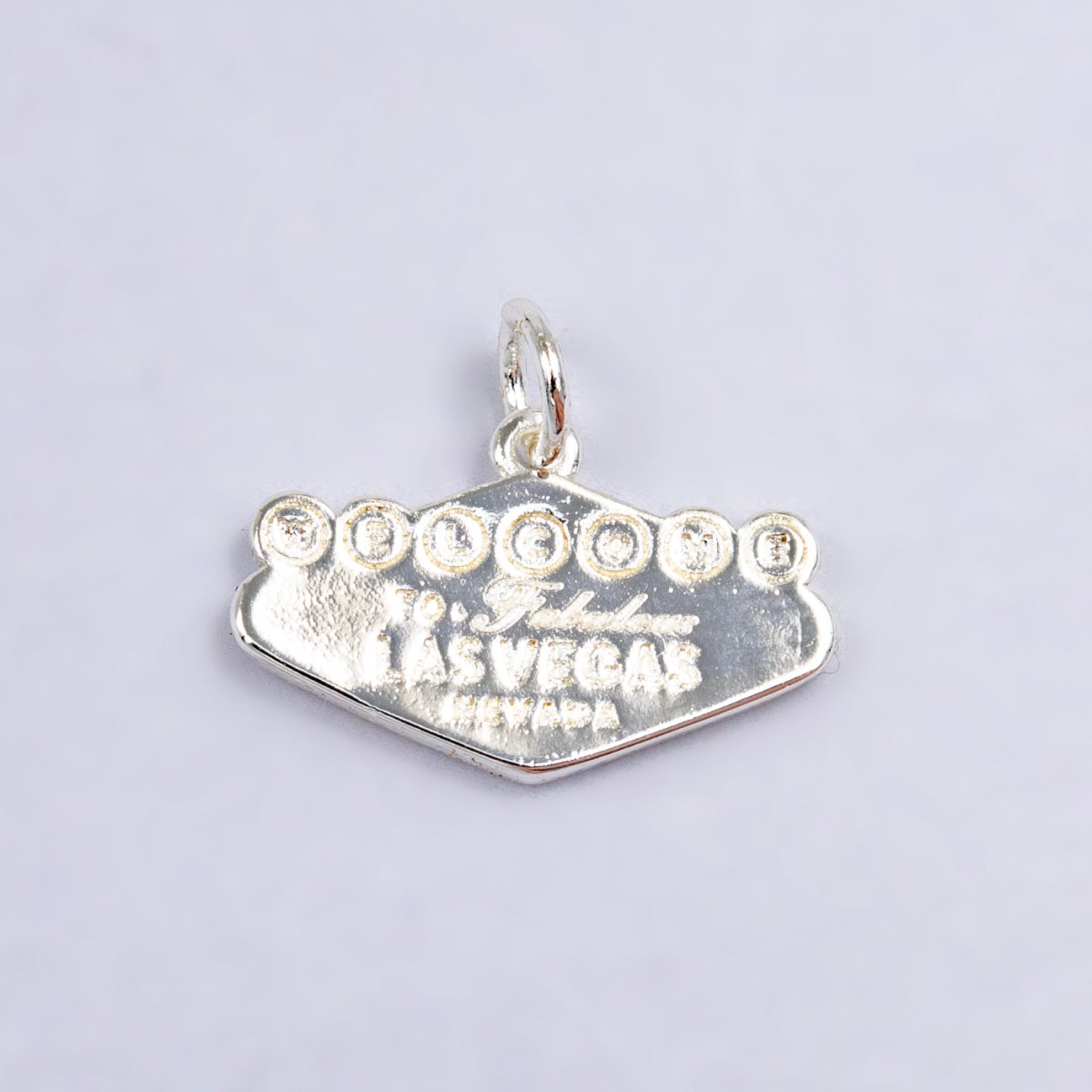 16K Gold Filled "Las Vegas" Sign Engraved Mini Charm in Gold & Silver | X802
