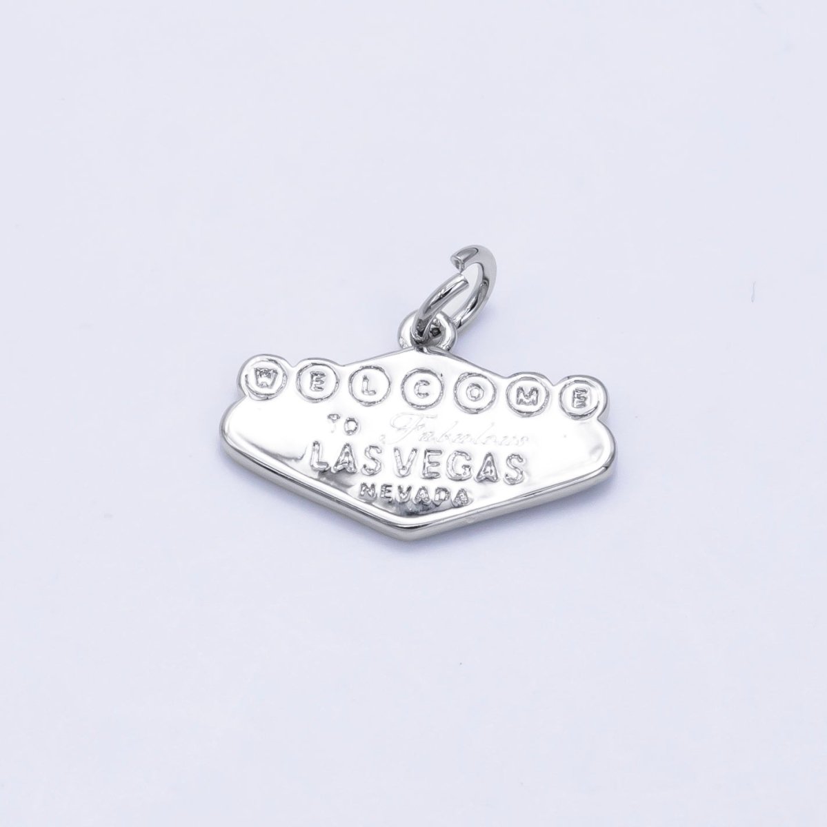 16K Gold Filled "Las Vegas" Sign Engraved Mini Charm in Gold & Silver | X802