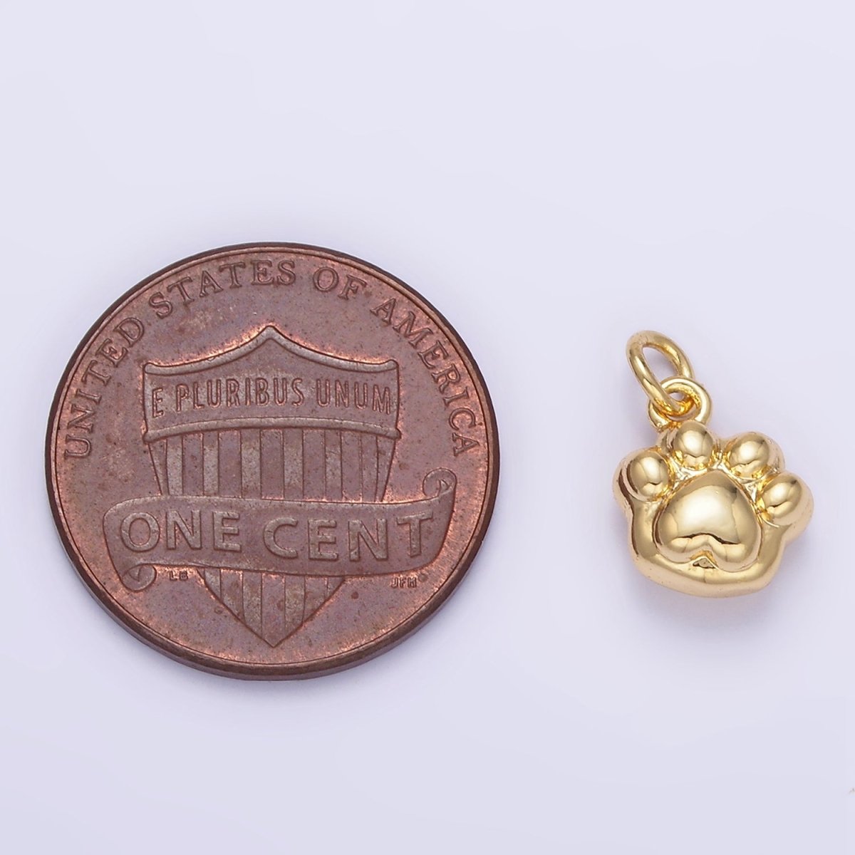 24K Gold Filled Mini Pet Paw Print Minimalist Add-On Charm | AG847