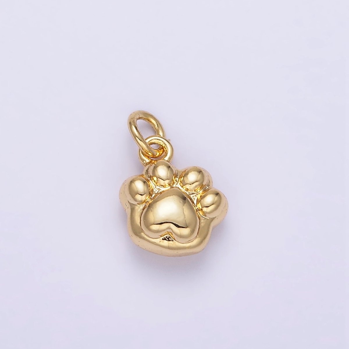 24K Gold Filled Mini Pet Paw Print Minimalist Add-On Charm | AG847