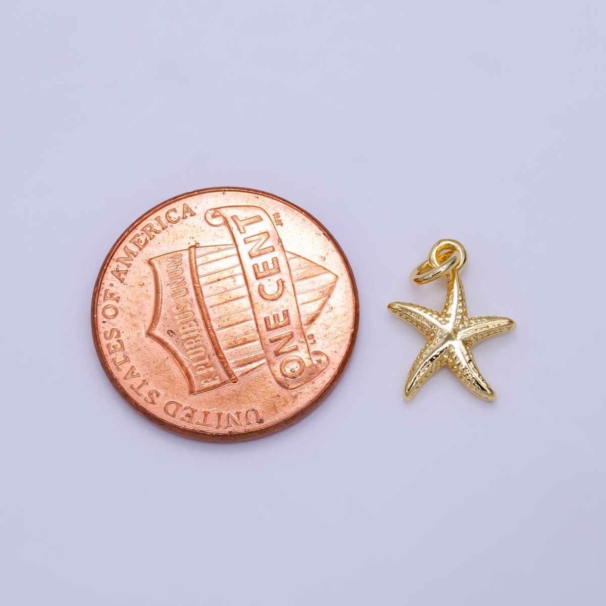 16K Gold Filled Mini Textured Star Fish Ocean Animal Add-On Charm | N-945