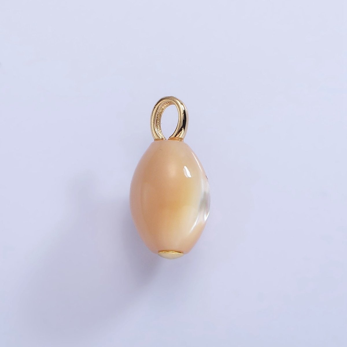 16K Gold Filled Peach Shell Pearl Sphere Drop Pendant | P1587