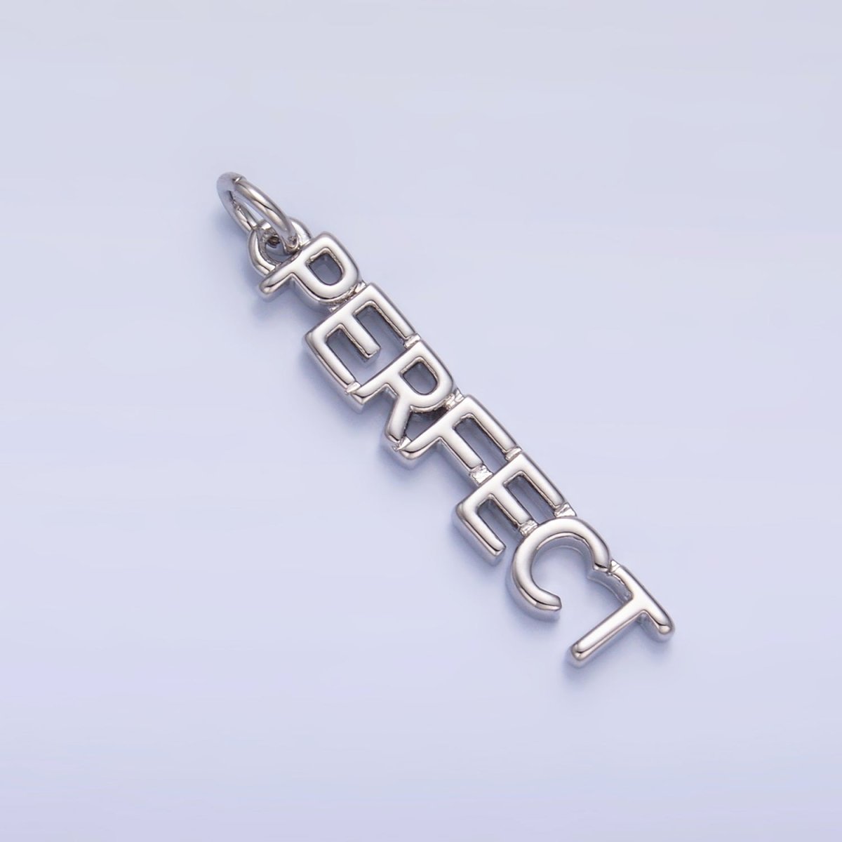 16K Gold Filled "PERFECT" Script Charm in Gold & Silver | W316