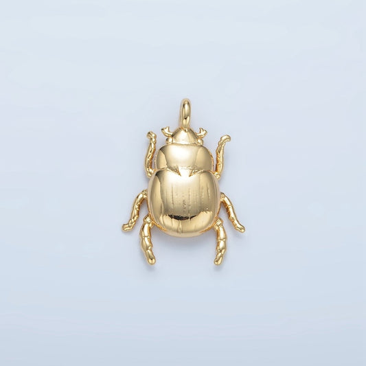 16K Gold Filled Scarab Beetle Insect Animal Charm | E325