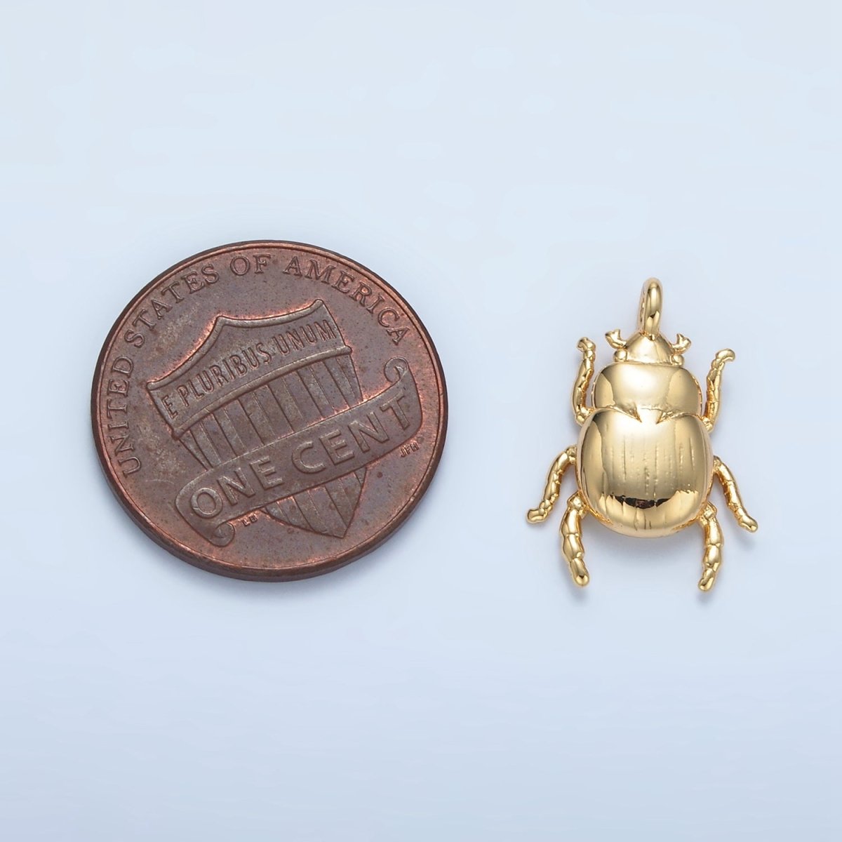 16K Gold Filled Scarab Beetle Insect Animal Charm | E325