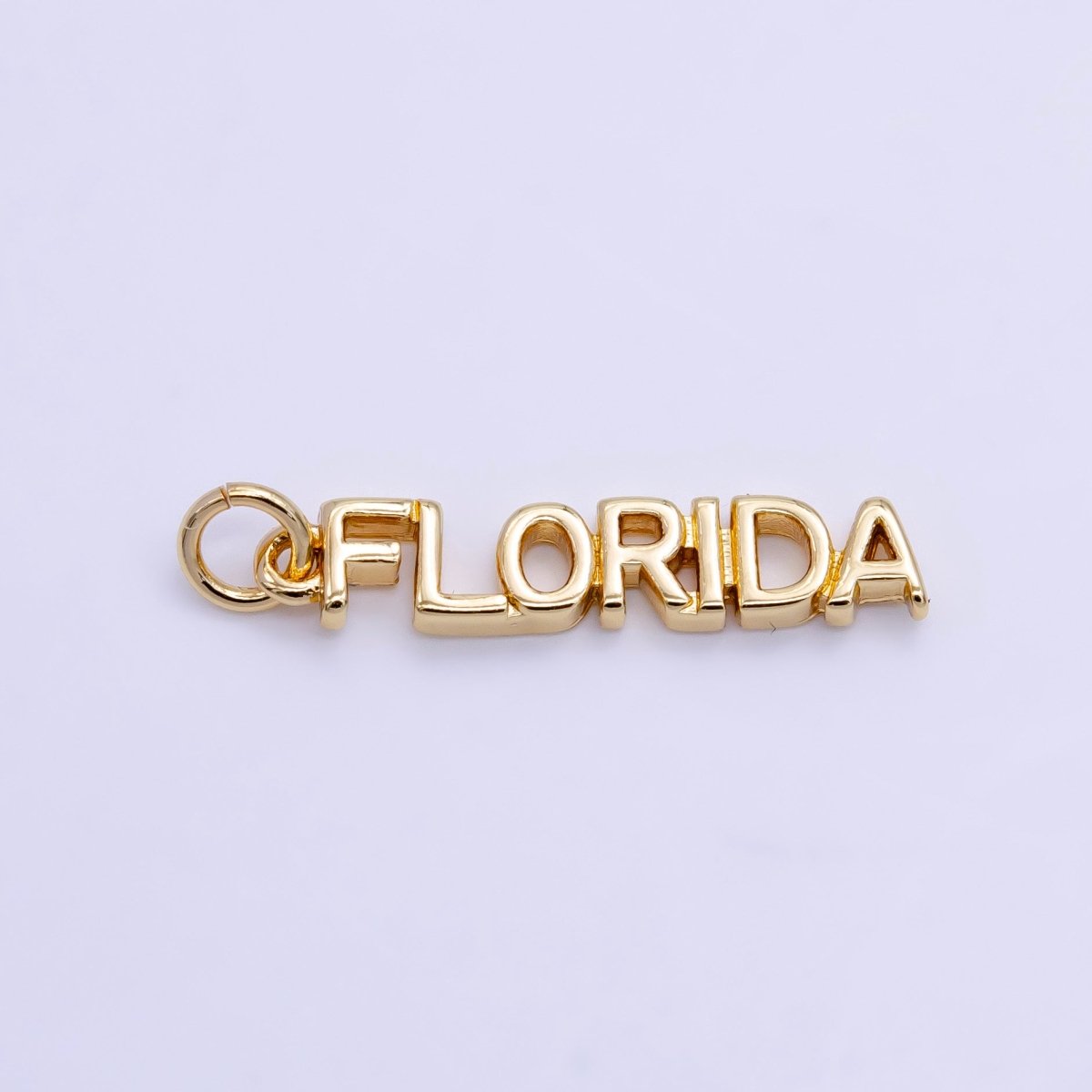16K Gold Filled USA City States Script Tag Charm in Gold & Silver | D814 - D823