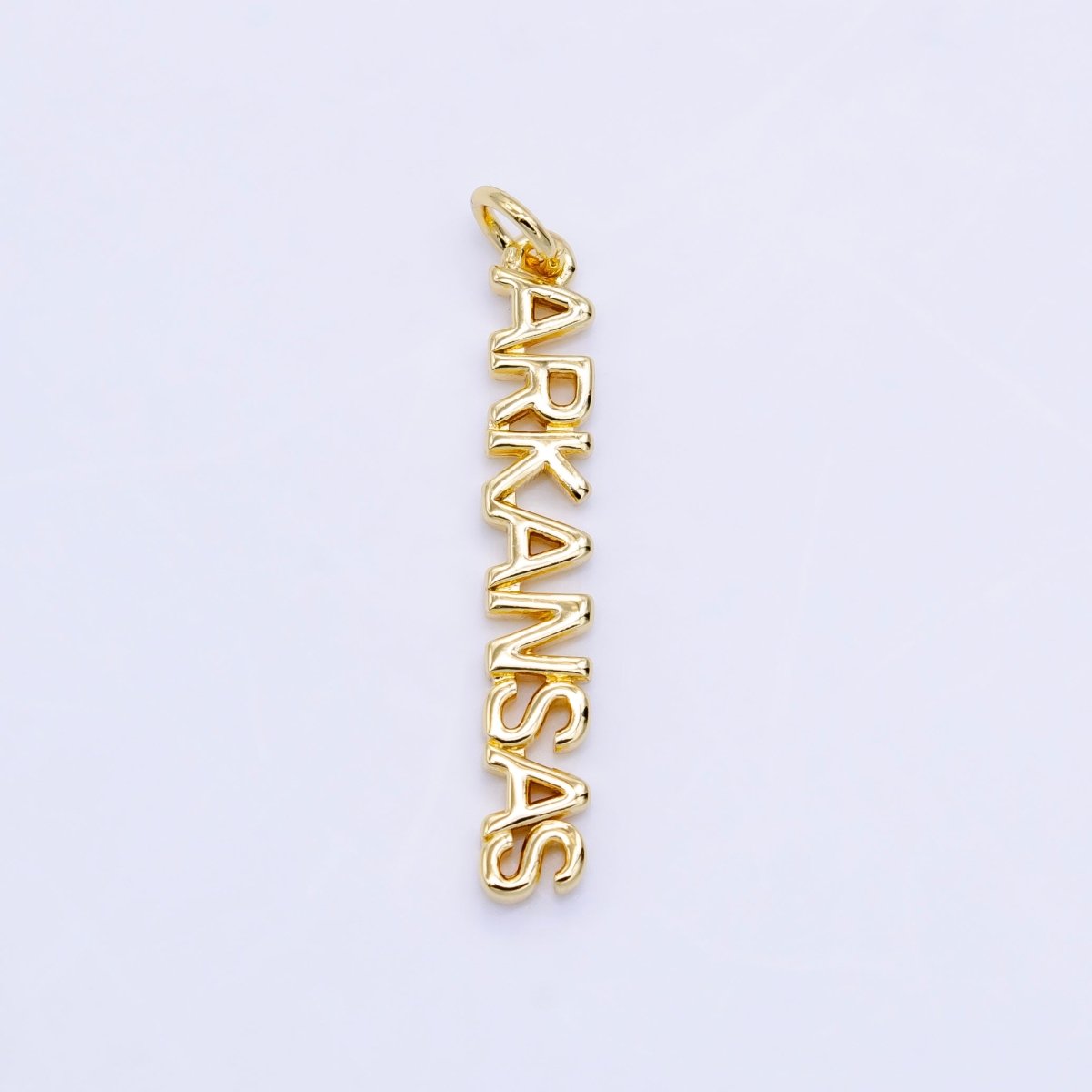 16K Gold Filled USA City States Script Tag Charm in Gold & Silver | D814 - D823