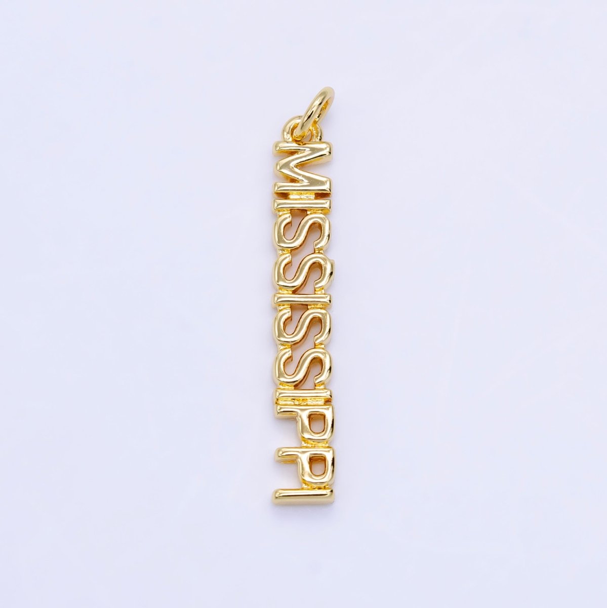 16K Gold Filled USA City States Script Tag Charm in Gold & Silver | D814 - D823
