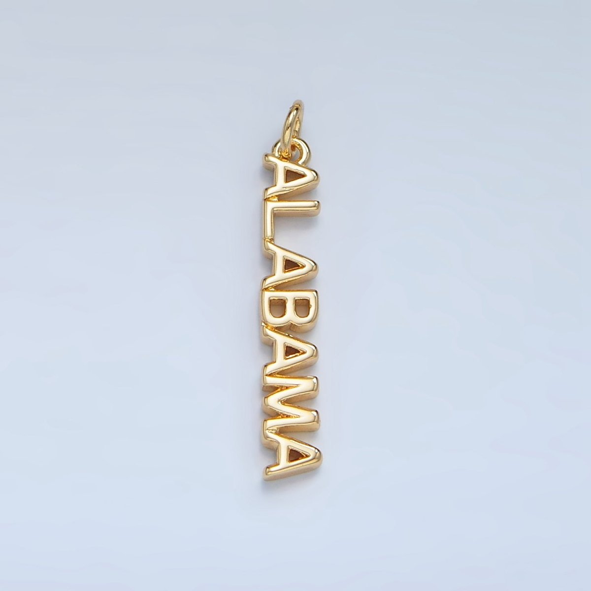 16K Gold Filled USA City States Script Tag Charm in Gold & Silver | D814 - D823