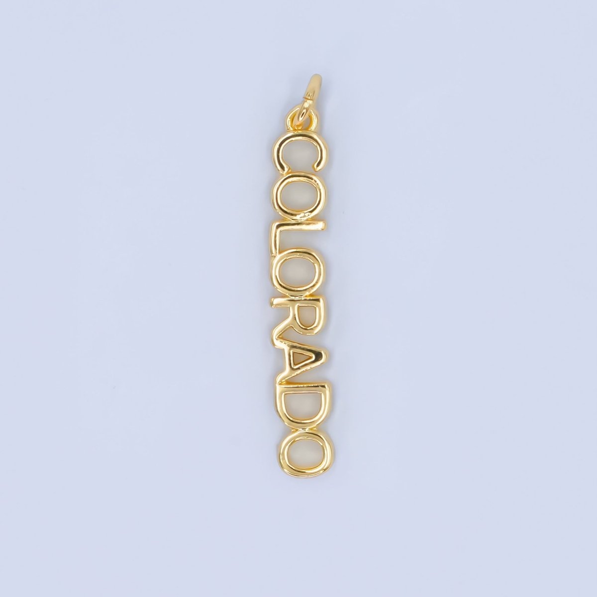 16K Gold Filled USA City States Script Tag Charm in Gold & Silver | D814 - D823