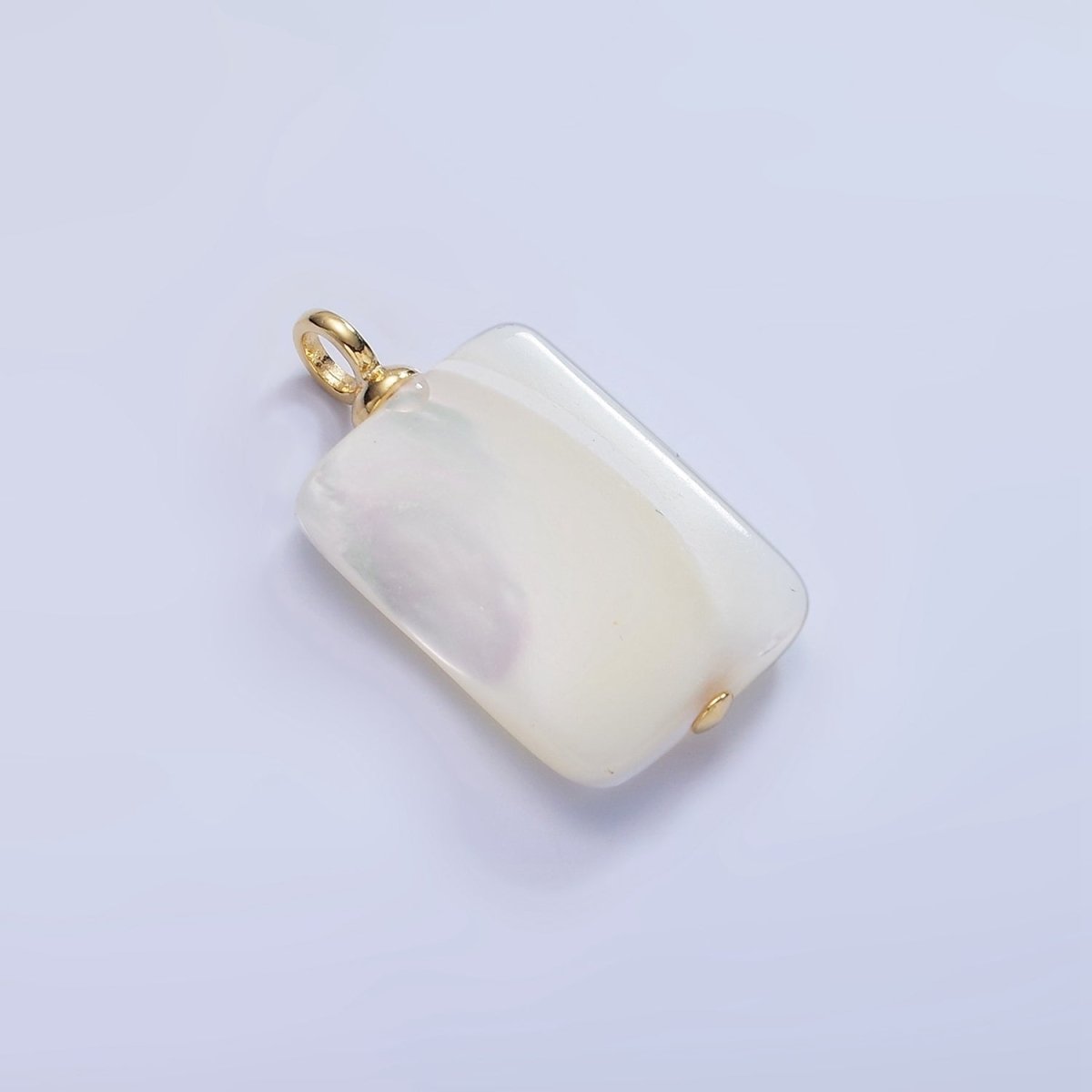 16K Gold Filled White Shell Pearl Rectangular Drop Pendant | P1785