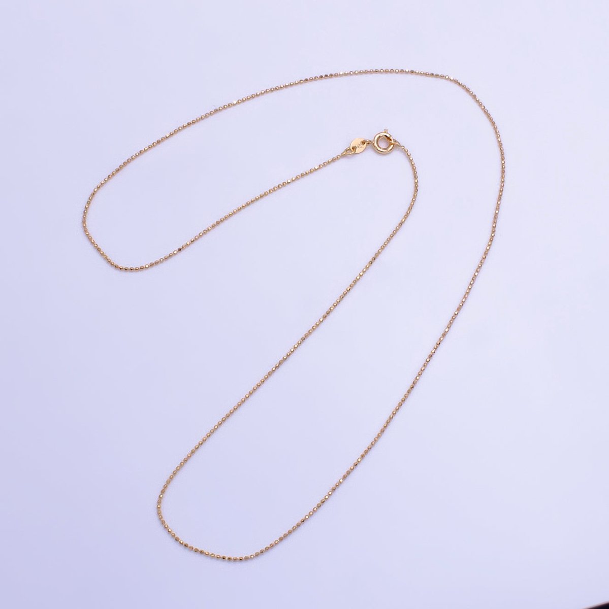 18K Gold Filled 1mm Bead Chain 20 Inch Necklace | WA-2498