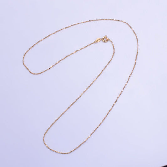 18K Gold Filled 1mm Bead Chain 20 Inch Necklace | WA-2498