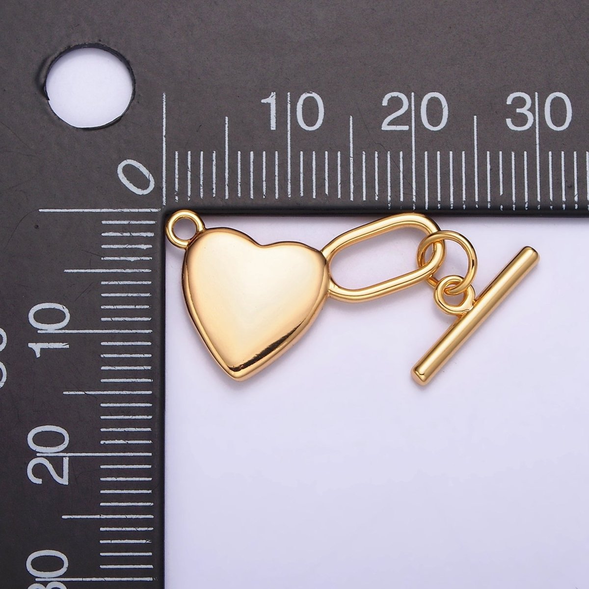 18K Gold Filled 25.5mm Heart Toggle Clasps Closure Findings Ot Clasp | Z-459