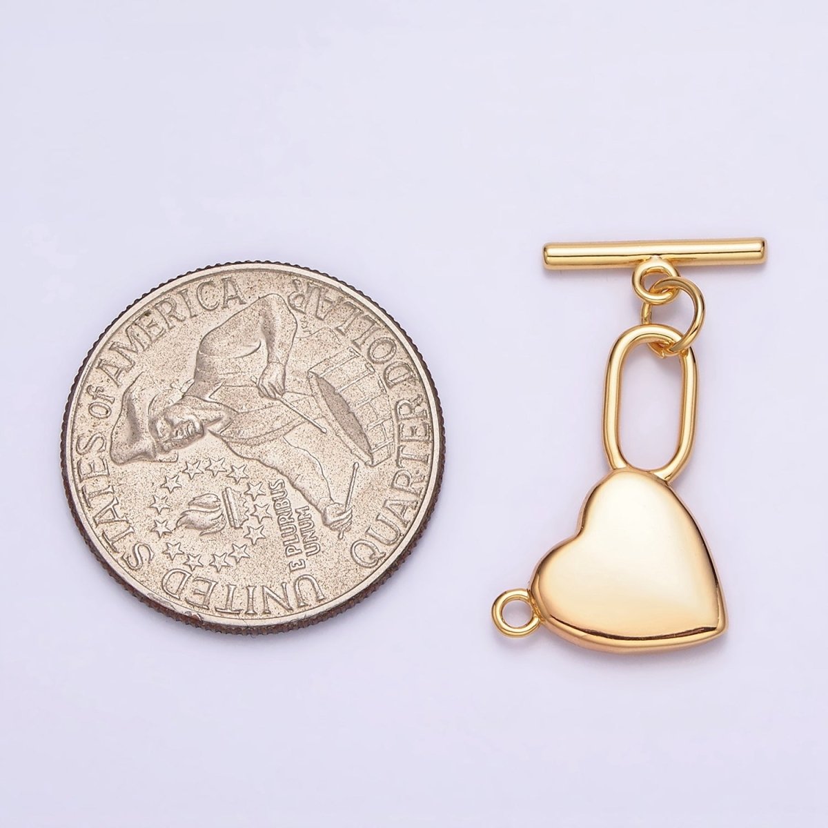 18K Gold Filled 25.5mm Heart Toggle Clasps Closure Findings Ot Clasp | Z-459