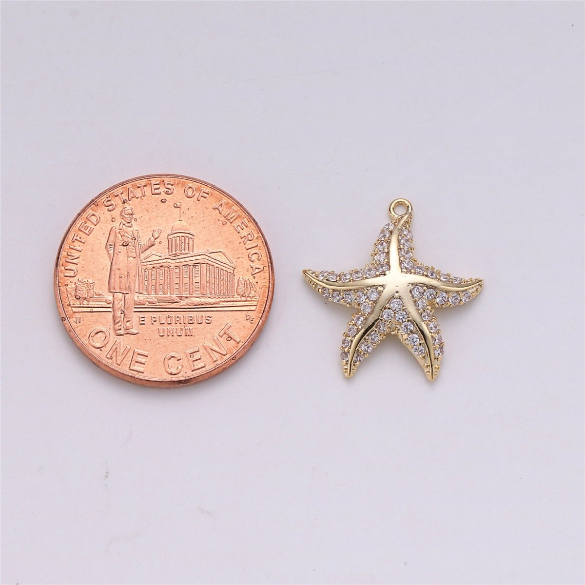 18K Gold Filled Tiny Starfish Charm for Necklace Bracelet Earring Jewelry Making Stylish Star fish Charm, Micro Pave CZ Charm E-483