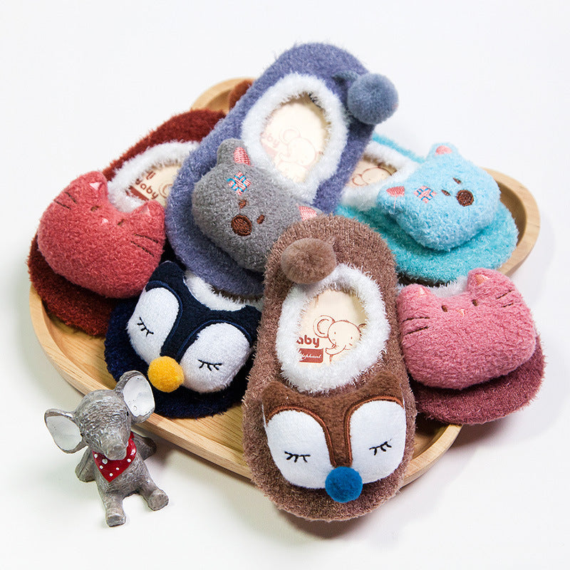 Cute Cartoon Feather Non-Slip Baby Socks for Kids