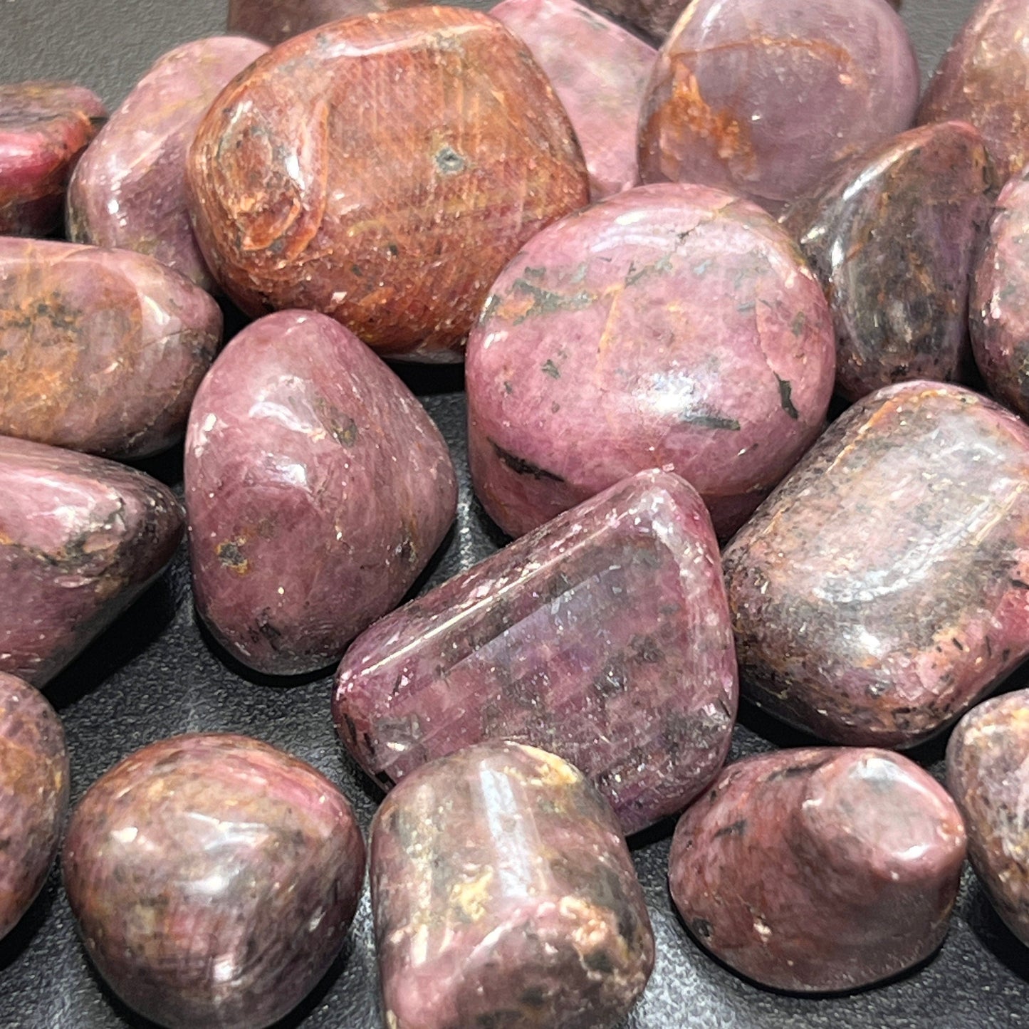 Red Ruby Crystal Tumbled (UV Reactive)(By The Piece Or Pound)