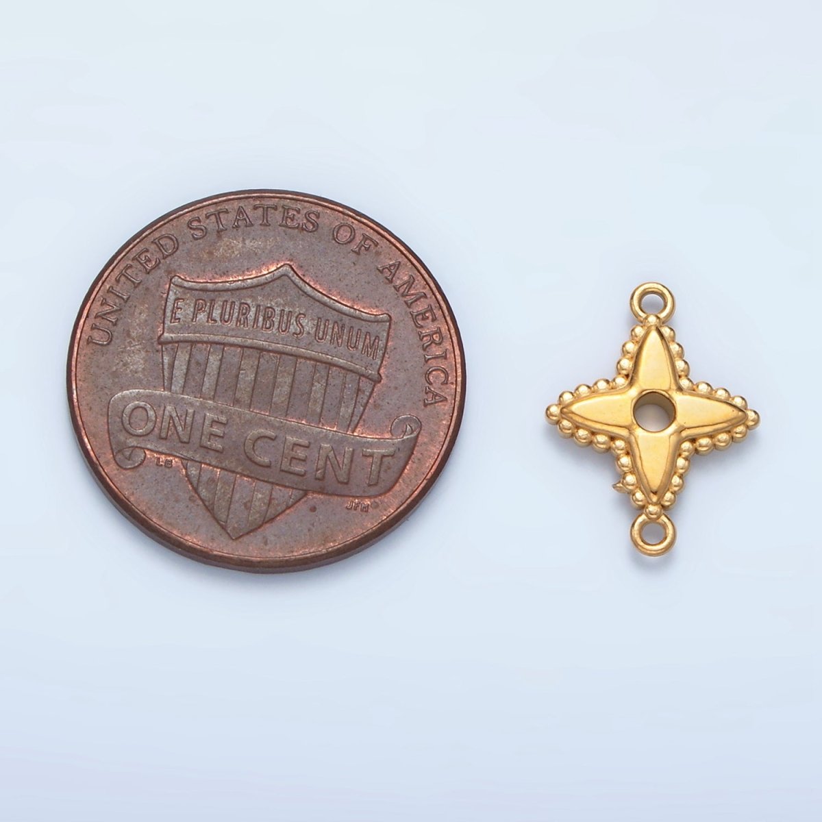 24K Gold Filled Dotted Open Celestial North Star Connector | F184