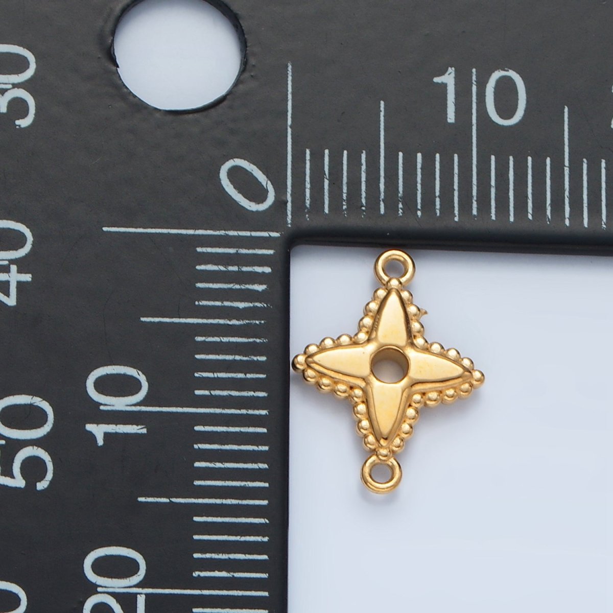 24K Gold Filled Dotted Open Celestial North Star Connector | F184