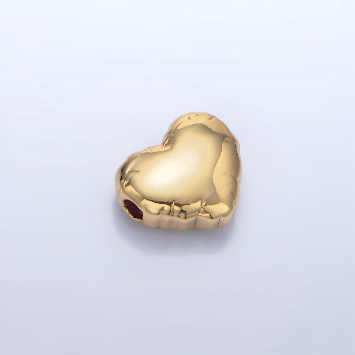 24K Gold Filled 10mm Chubby Balloon Heart Bead | B155