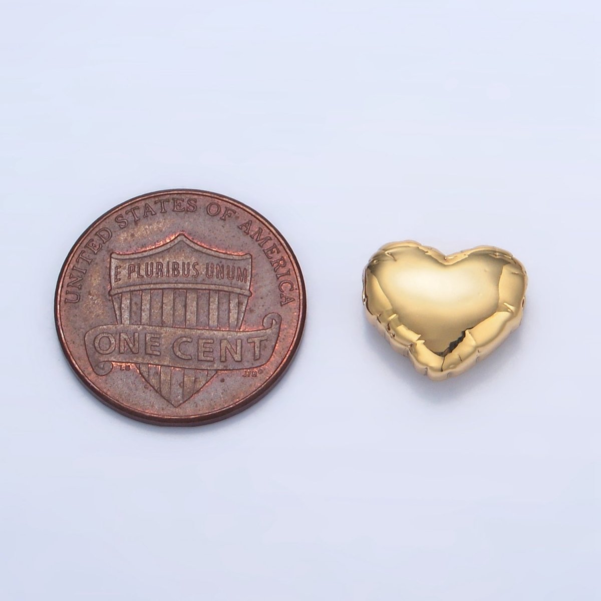 24K Gold Filled 10mm Chubby Balloon Heart Bead | B155