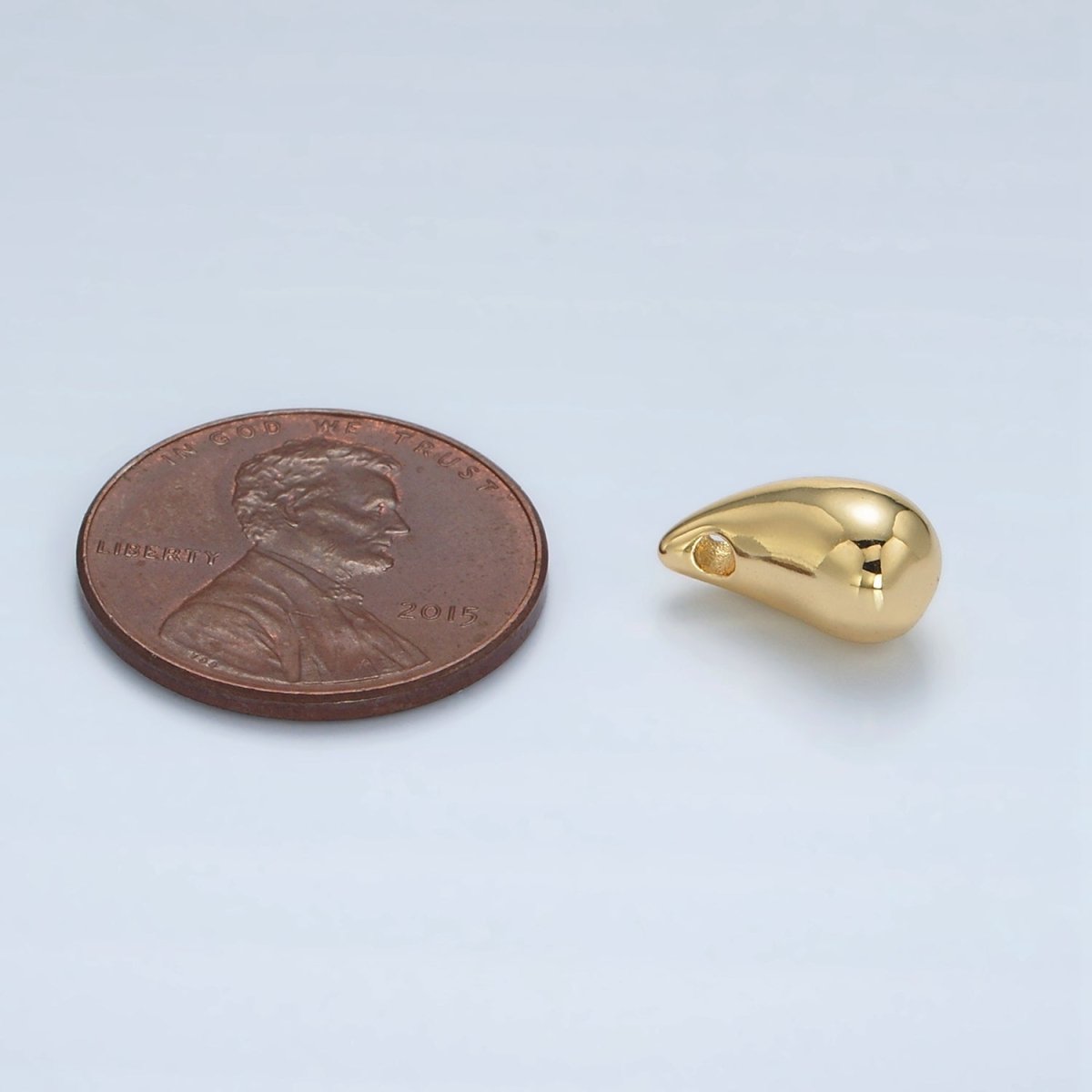 24K Gold Filled 11.5mm Minimalist Teardrop Bead | B413