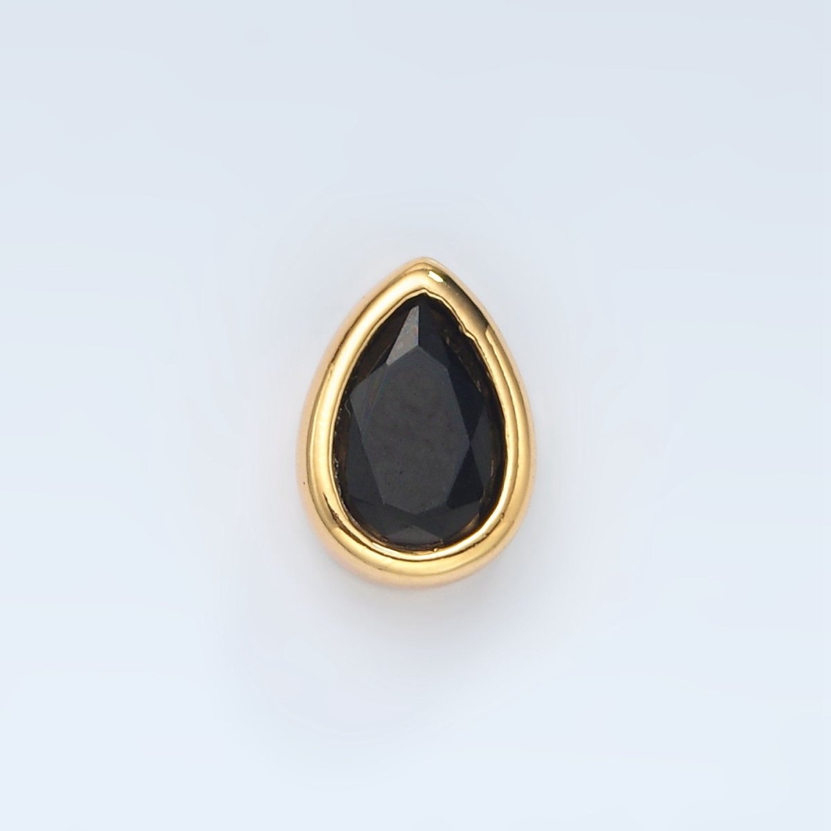 24K Gold Filled 11mm Black, Pink, Clear, Green CZ Teardrop Bead | B304 B305