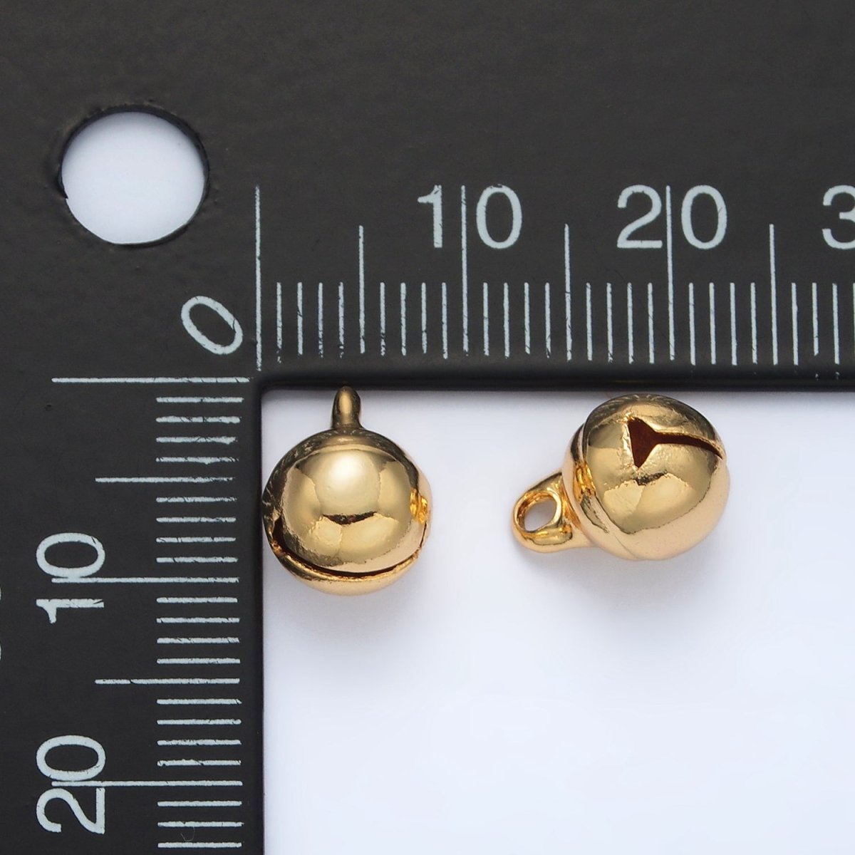 24K Gold Filled 11mm Jingle Bell Minimalist Multidimensional Mini Charm | X885