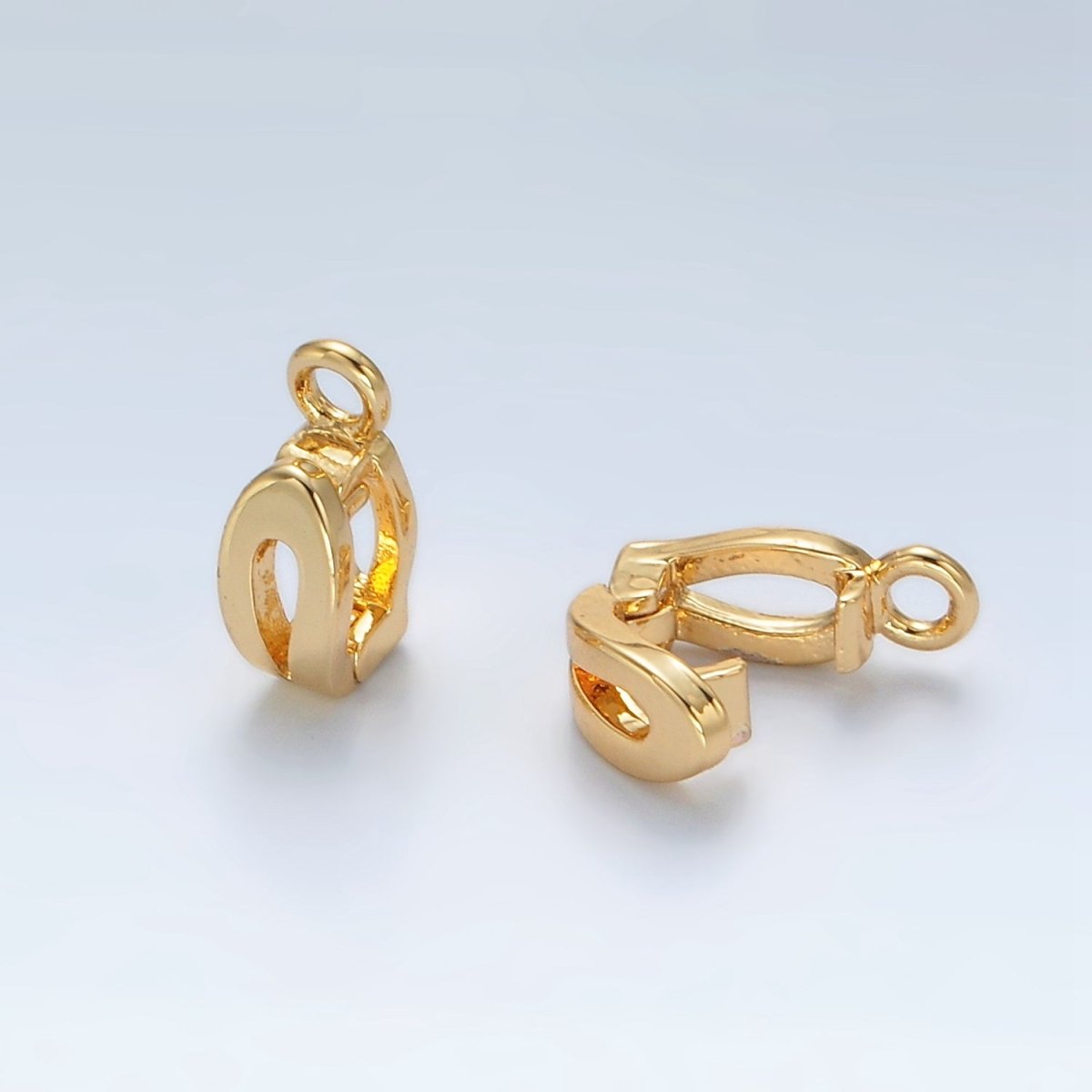 24K Gold Filled 11mm Open Snap Latch Minimalist Bail Findings | Z891