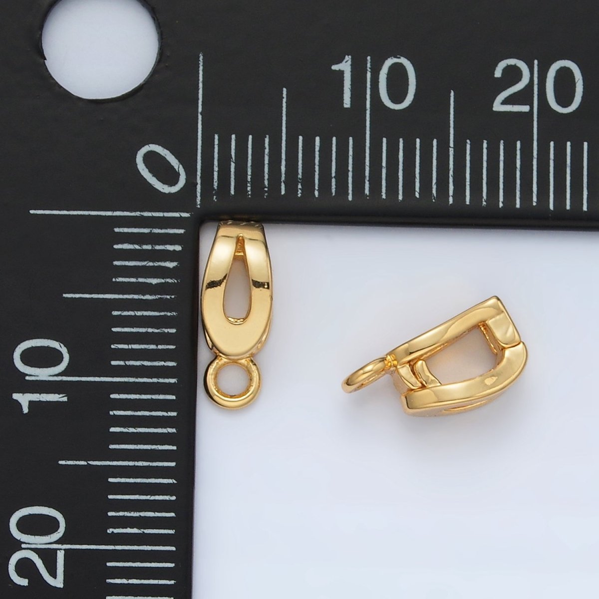 24K Gold Filled 11mm Open Snap Latch Minimalist Bail Findings | Z891