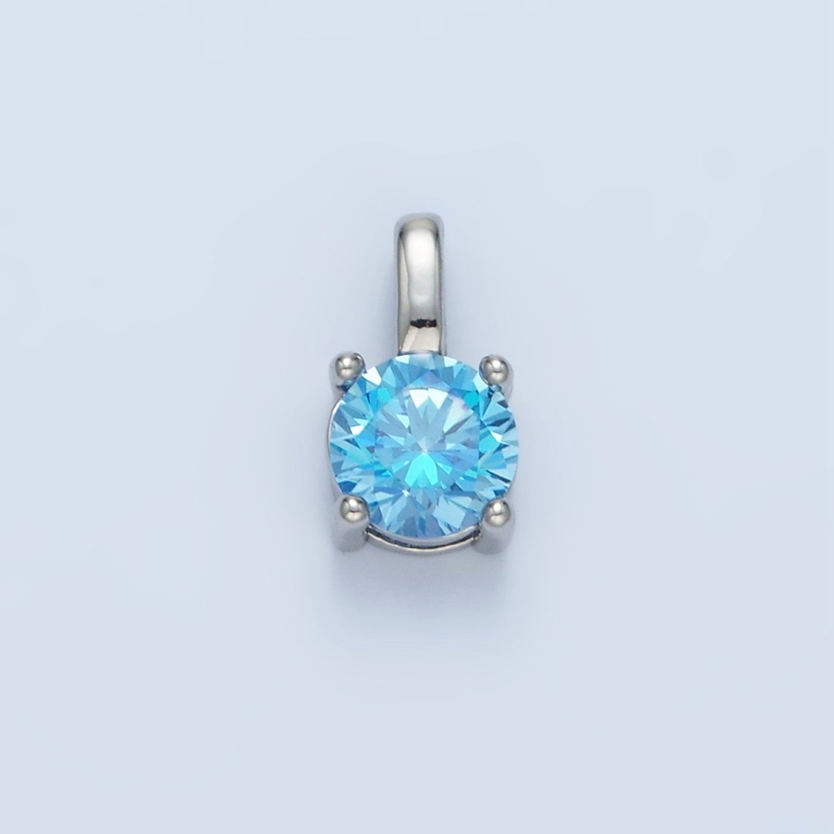 24K Gold Filled 11mm Round CZ Personalized Pendant in Gold & Silver | AA907 - AA922