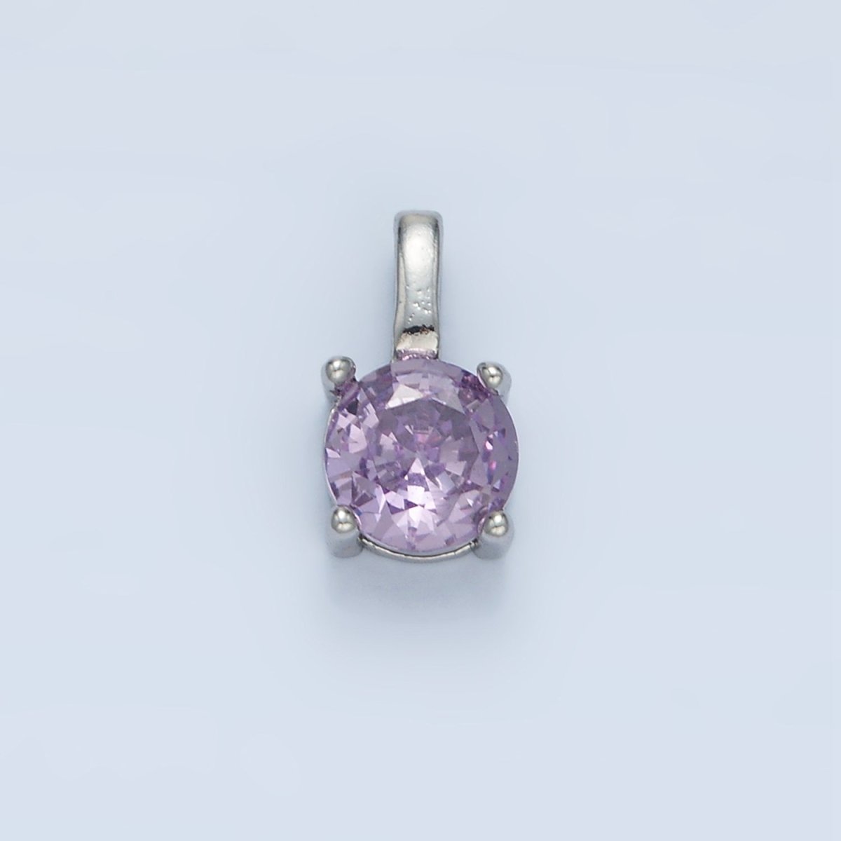 24K Gold Filled 11mm Round CZ Personalized Pendant in Gold & Silver | AA907 - AA922