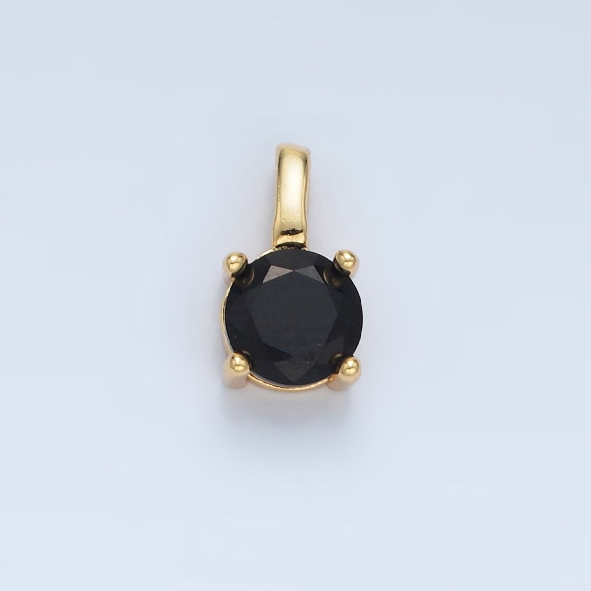 24K Gold Filled 11mm Round CZ Personalized Pendant in Gold & Silver | AA907 - AA922