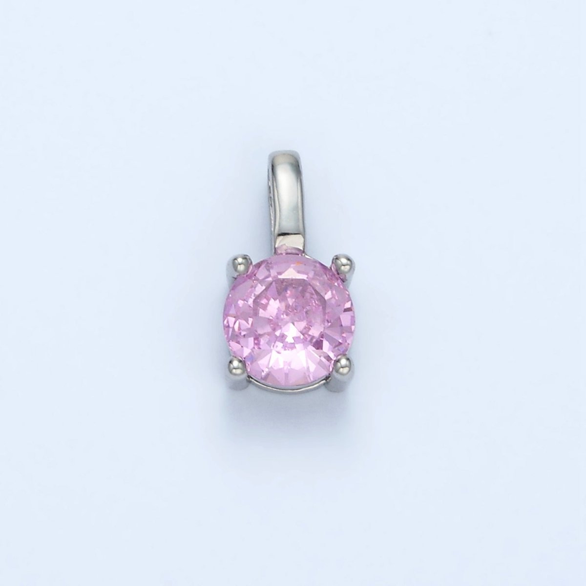 24K Gold Filled 11mm Round CZ Personalized Pendant in Gold & Silver | AA907 - AA922