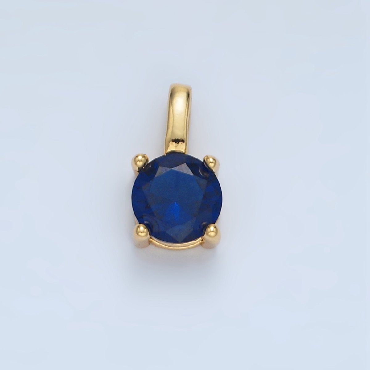 24K Gold Filled 11mm Round CZ Personalized Pendant in Gold & Silver | AA907 - AA922