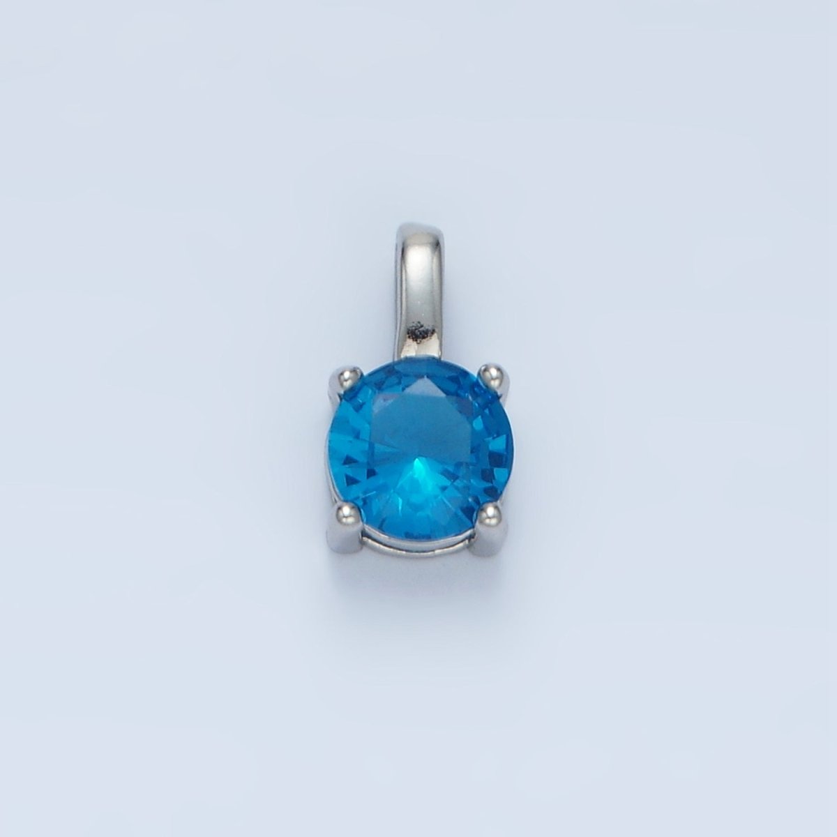 24K Gold Filled 11mm Round CZ Personalized Pendant in Gold & Silver | AA907 - AA922
