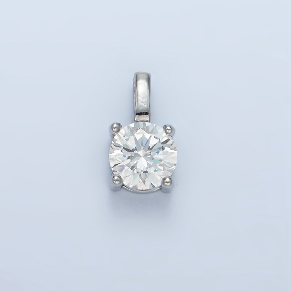 24K Gold Filled 11mm Round CZ Personalized Pendant in Gold & Silver | AA907 - AA922
