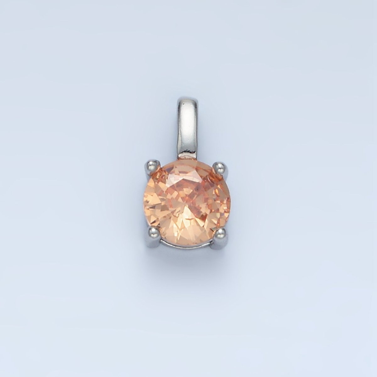 24K Gold Filled 11mm Round CZ Personalized Pendant in Gold & Silver | AA907 - AA922